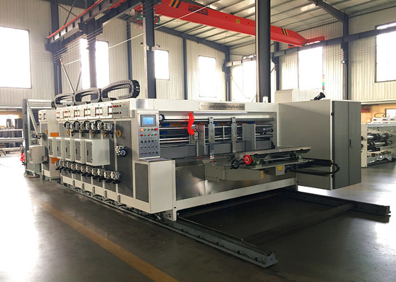 China Doppelte Presse-Linie Pappautomatischer Zufuhr Flexo-Drucker Slotter-Stanze mit Stapler-Maschine fournisseur